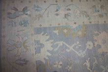 Load image into Gallery viewer, Hand-Knotted Vegetable Dye Muted Blue Oushak Turkish  Area Rug 10x14
