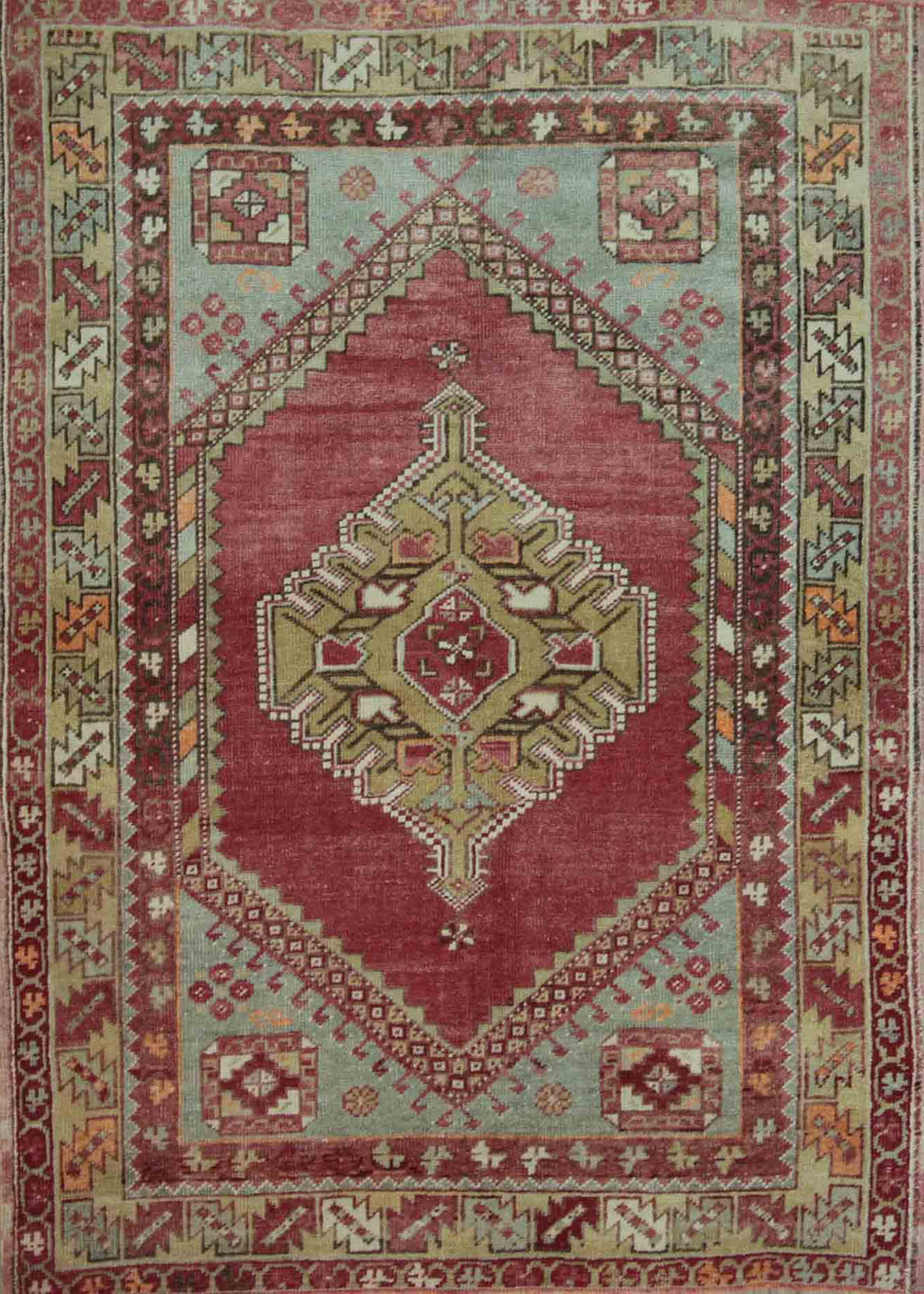 Geometric Anatolian Turkish Area Rug 3x5 One of a Kind