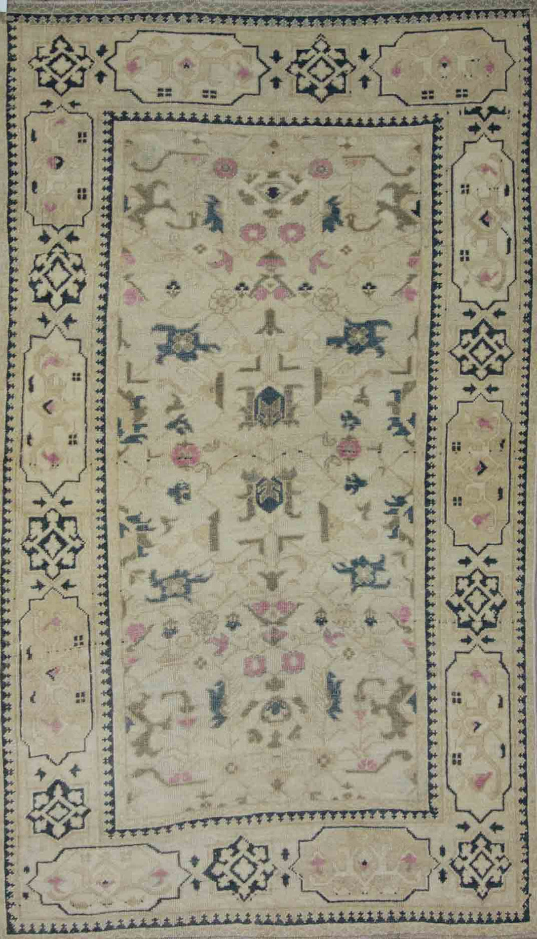 Vegetable Dye Antique Anatolian Turkish Rug 3x5 One of a Kind
