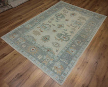 Load image into Gallery viewer, Vegetable Dye Oushak Turkish Area Rug 5x7 One of a Kind
