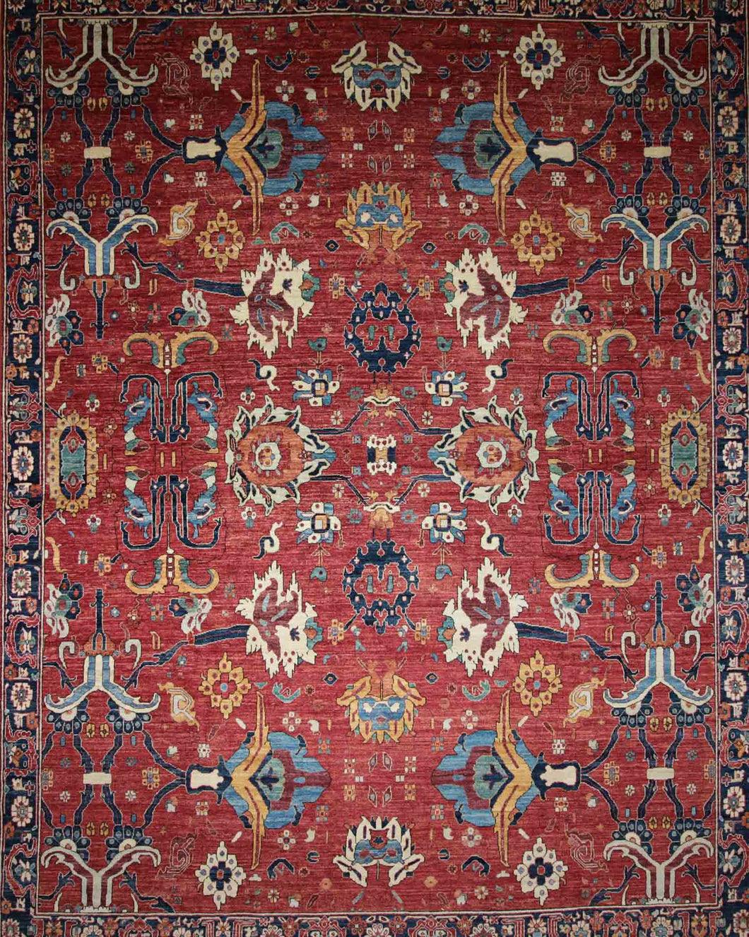 All-Over Floral Heriz Serapi Rug 12x15 One of a Kind
