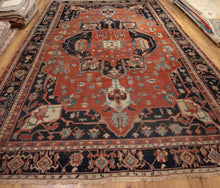 Load image into Gallery viewer, &quot;heriz serapi rugs for sale&quot; &quot;antique heriz serapi rugs&quot; &quot;heriz rug&quot; &quot;heriz rug patterns&quot; &quot;geometric heriz rug&quot; &quot;heriz rug value&quot;
