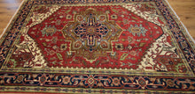 Load image into Gallery viewer, &quot;heriz serapi rugs for sale&quot; &quot;antique heriz serapi rugs&quot; &quot;heriz rug&quot; &quot;heriz rug patterns&quot; &quot;geometric heriz rug&quot; &quot;heriz rug value&quot;
