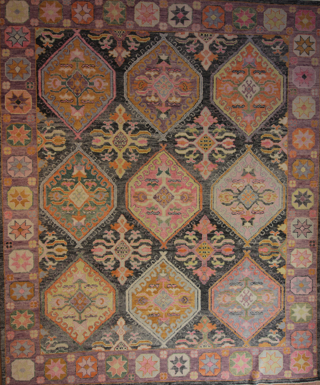 All-Over Vegetable Dye Oushak Turkish Area Rug 8x10 One of a Kind
