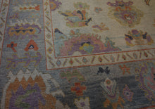 Load image into Gallery viewer, Floral Oushak Vegetable Dye Turkish Area Rug 9x12 One of a Kind
