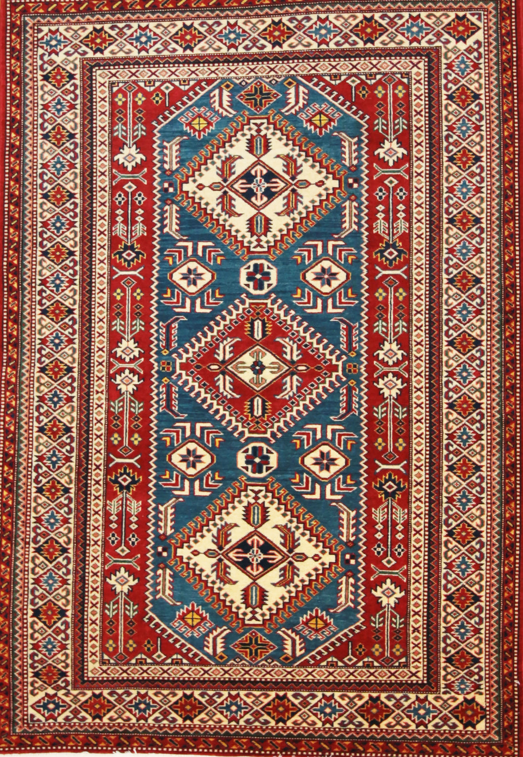 Hand Knotted Super Kazak Oriental Rug 5x7 One of a Kind