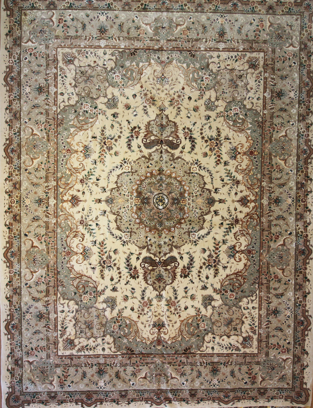 Floral Tabriz Persian Area Rug 9x12 One of a Kind