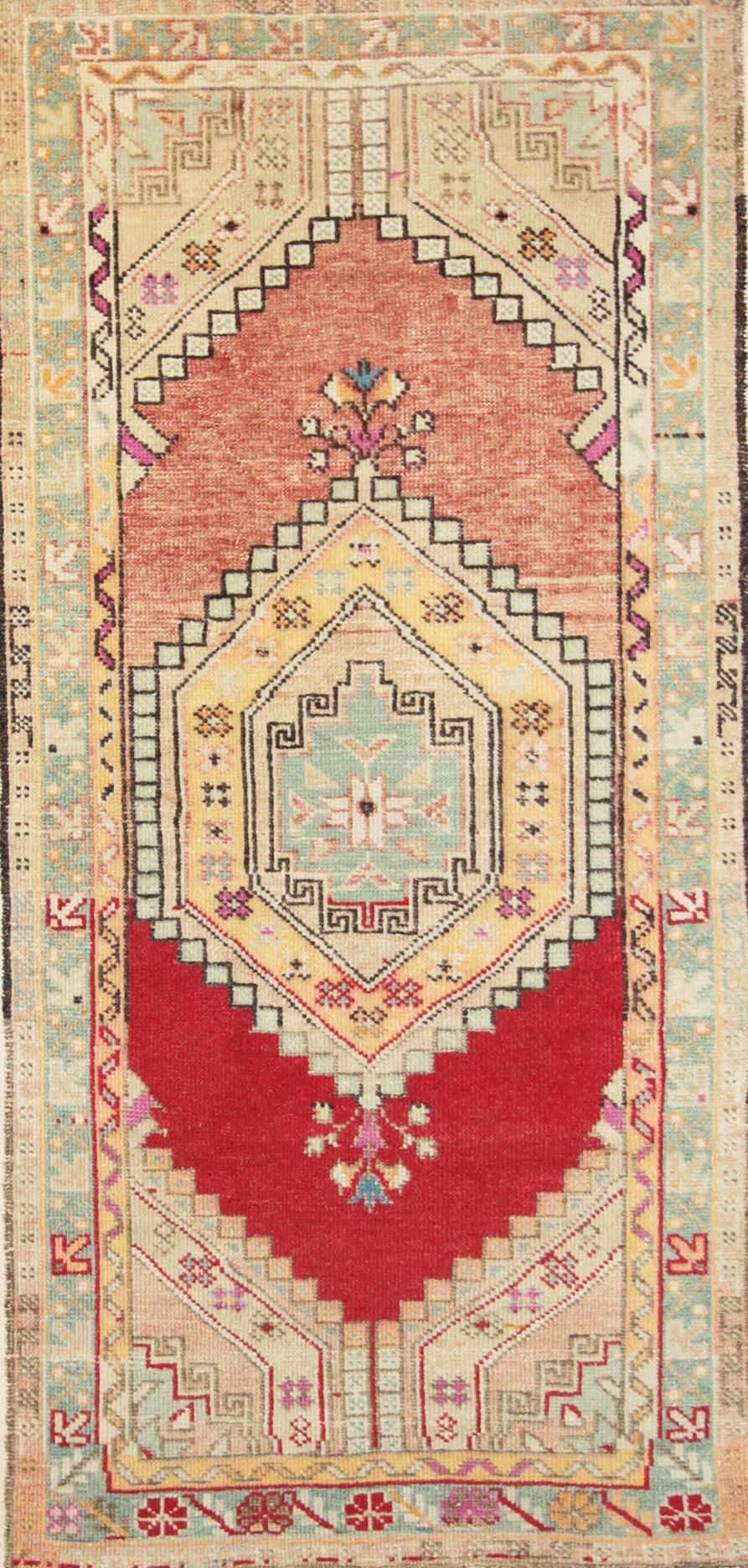 Geometric Anatolian Turkish Area Rug 3x5 One of a Kind