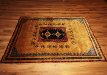 Load image into Gallery viewer, Vegetable Dye Oriental Area Rug 5x7 One of a Kind
