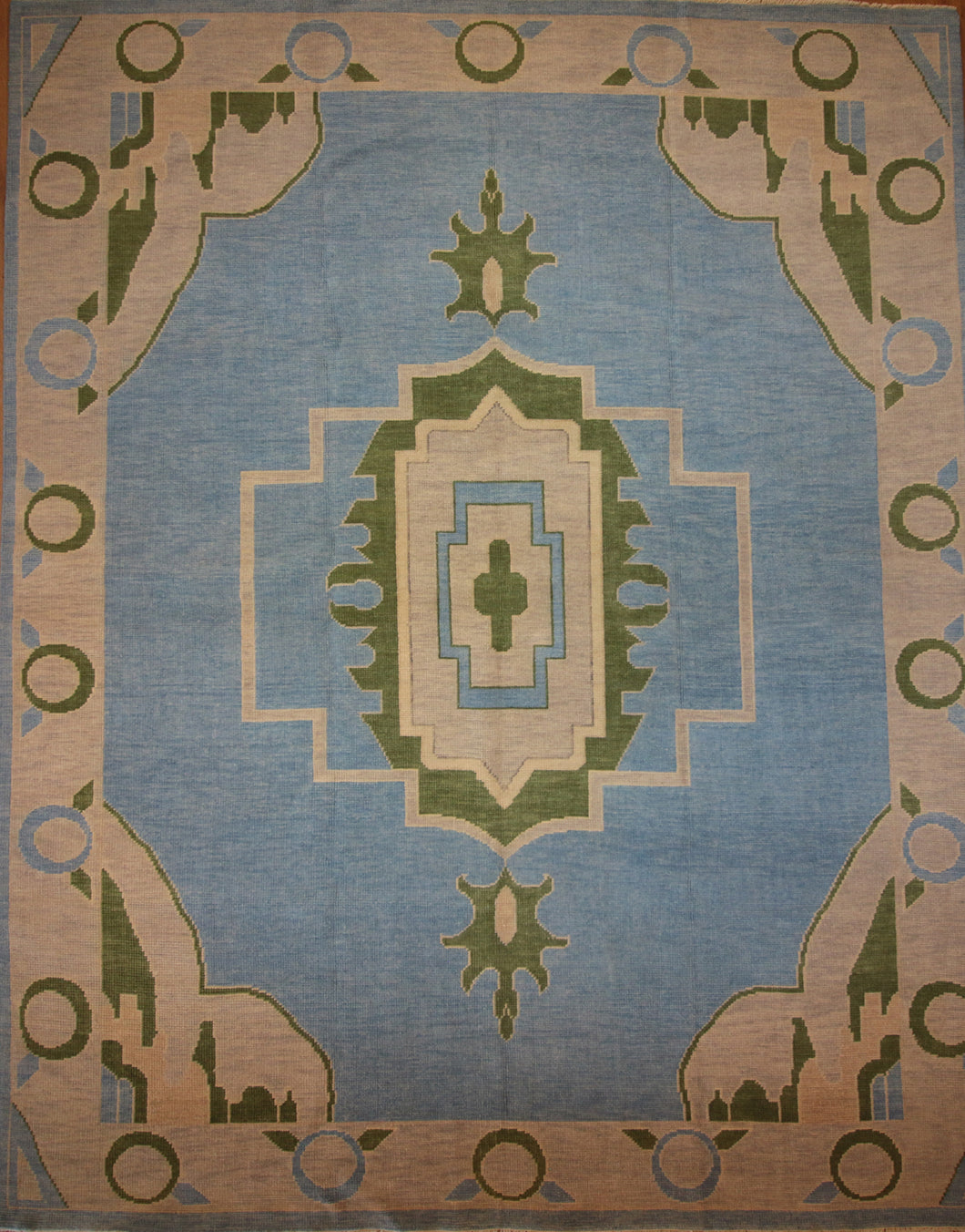Vegetable Dye Oushak Turkish Area Rug 8x10 One of a Kind