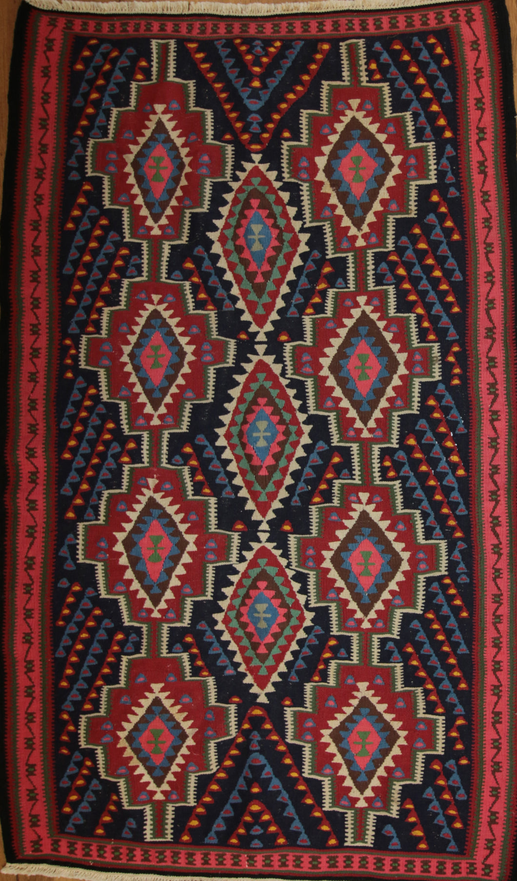 Geometric Kilim Persian Area Rug 3x5 One of a Kind