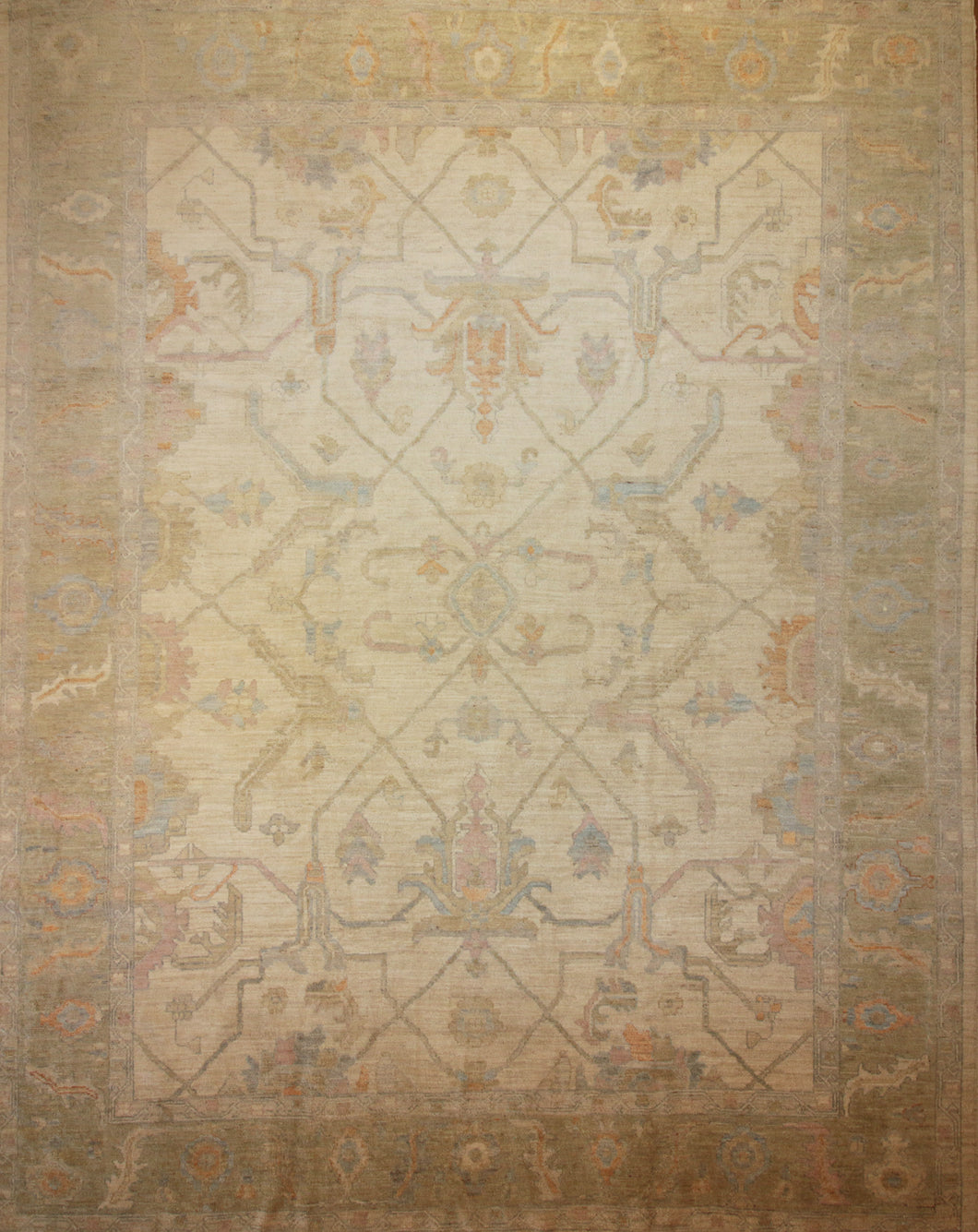 Vegetable Dye Oushak Turkish Area Rug 9x12 One of a Kind